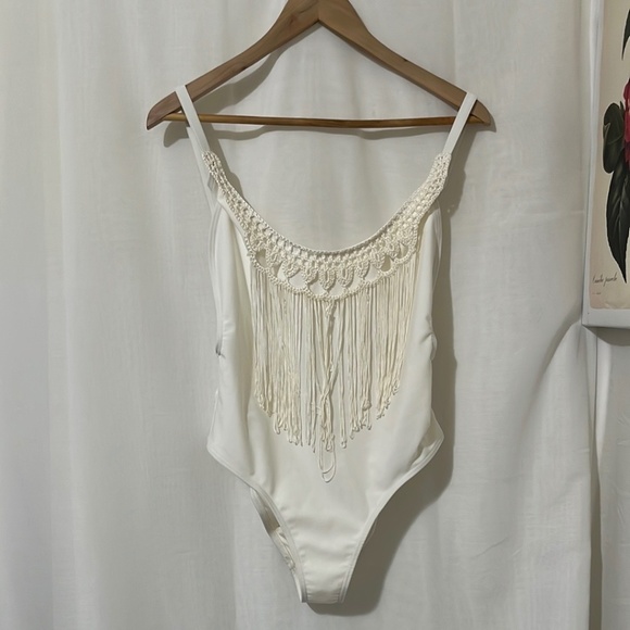 Wolf & Whistle Boho 1 Piece Cream Swimsuit - Picture 1 of 4